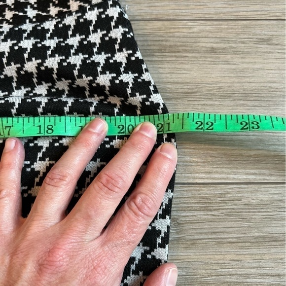 Houndstooth Pencil Skirt, Midi Length Black and White Jersey Knit Midi Skirt, 6 - Picture 8 of 9